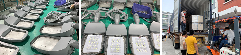 La produzione di lampioni a LED con copertura in vetro temperato (SLN2)