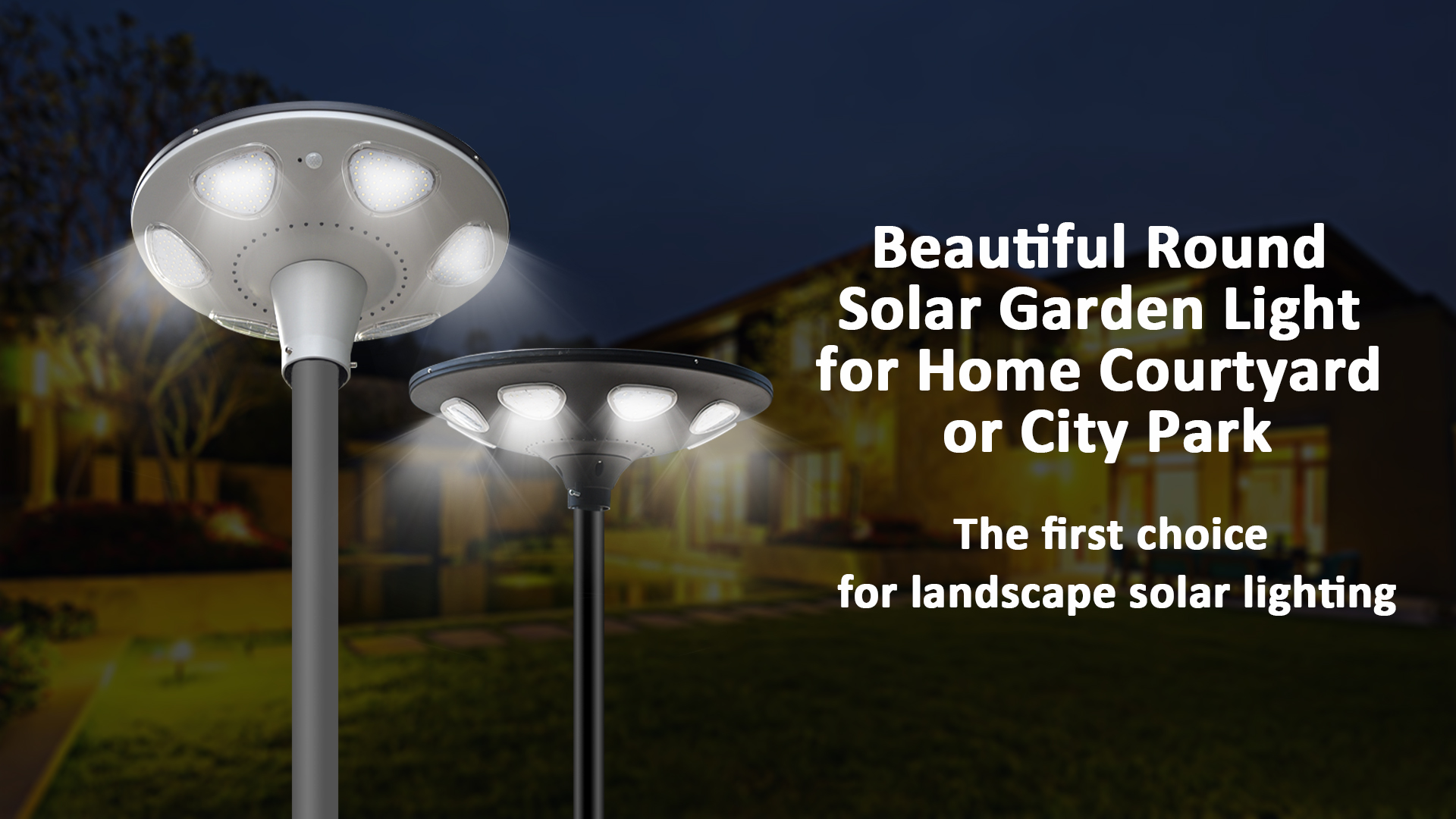 Bella luce solare rotonda del giardino per il cortile domestico o il parco della città