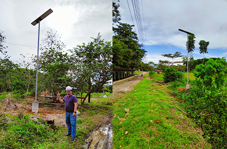 119 set di lampioni solari a LED da 120W installati nei paesi rurali delle filippine
