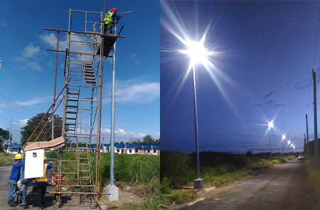Progetto di illuminazione stradale solare municipale AN-SL 100W nelle filippine