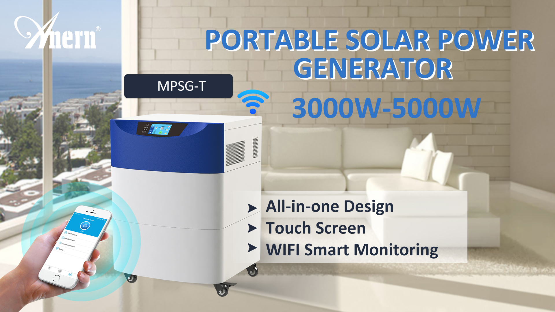 Generatore di energia solare Touch Screen ad alte prestazioni