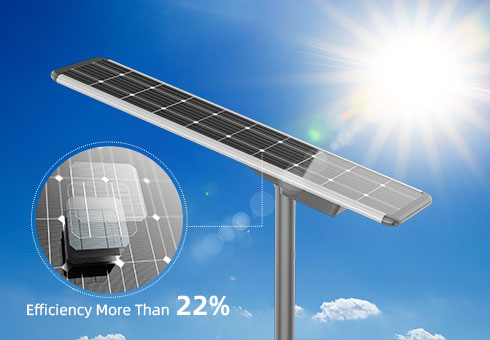Dotato di pannello solare mono con un'elevata efficienza di conversione fotoelettrica del 22% e prestazioni buone in ambienti ad alto calore e bassa luminosità.