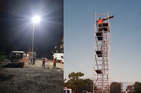 Progetto di lampione solare stradale principale da 100w in Kitwe Zambia