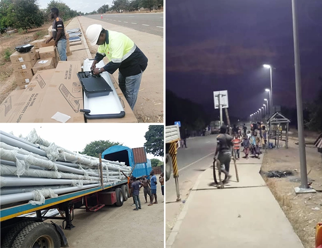 Lampione stradale a led solare integrato