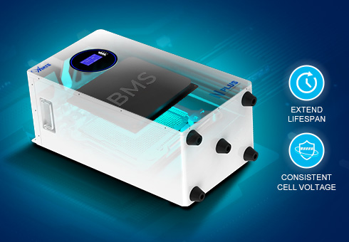 Utilizza BMS intelligenti con tecnologia di bilanciamento attivo per migliorare le prestazioni della batteria, prolungare la durata della vita e garantire una tensione di cella costante.
