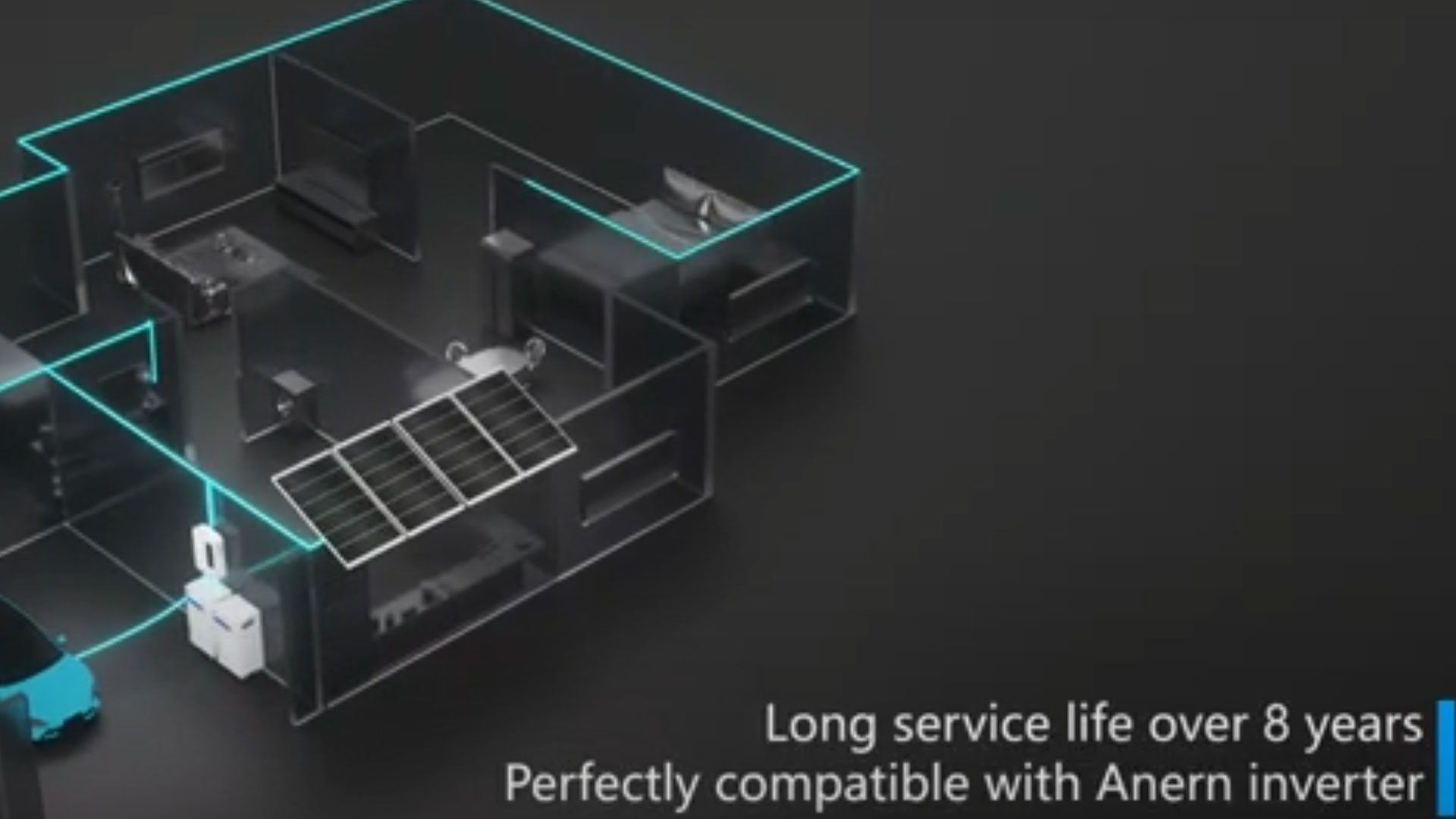 100Ah 200Ah 300Ah 25.6V 51.2V batteria solare al litio LiFePO4 montata a parete (AN-NPRO)