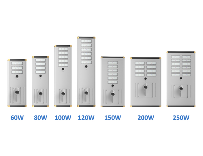 60W 80W 100W 120W 150W 200W 250W lampione solare All-in-One