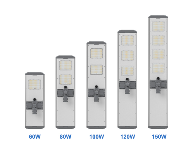 Lampione solare integrato regolabile